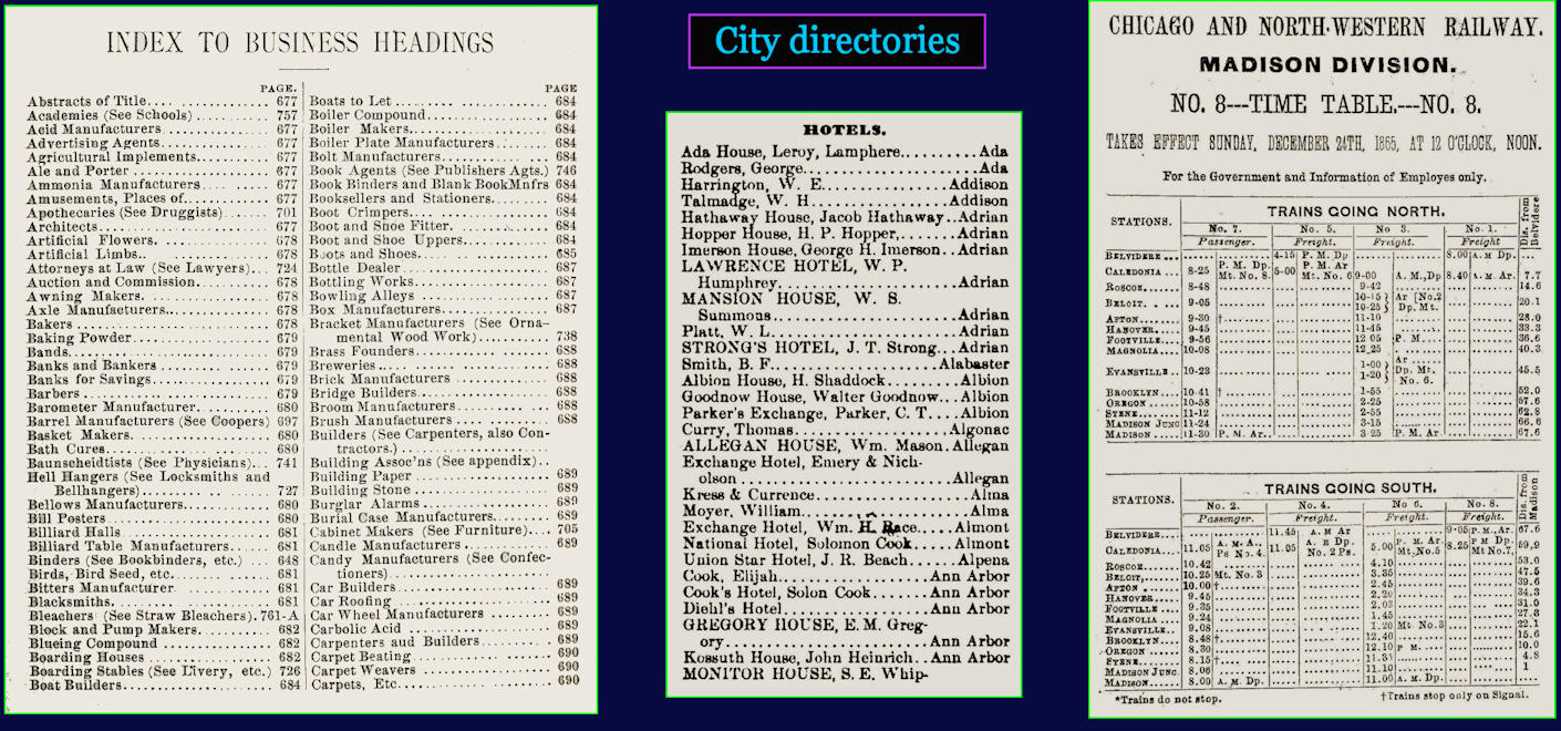 City Directories, 1870